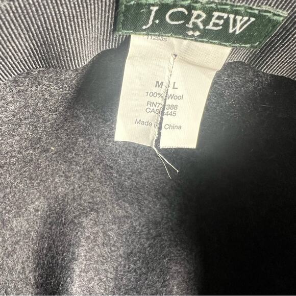 J Crew 100% Wool Gray Hat Fedora Medium/Large - Picture 5 of 7